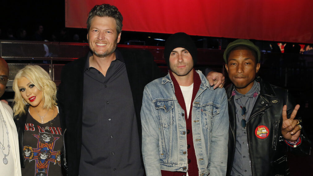 CeeLo Green, Christina Aguilera, Blake Shelton, Adam Levine, Pharrell Williams for 'The Voice' - Season 8 Coaches