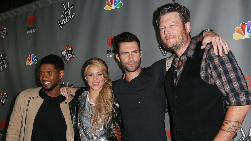 Usher, Shakira, Adam Levine, and Blake Shelton for 'The Voice' in 2013