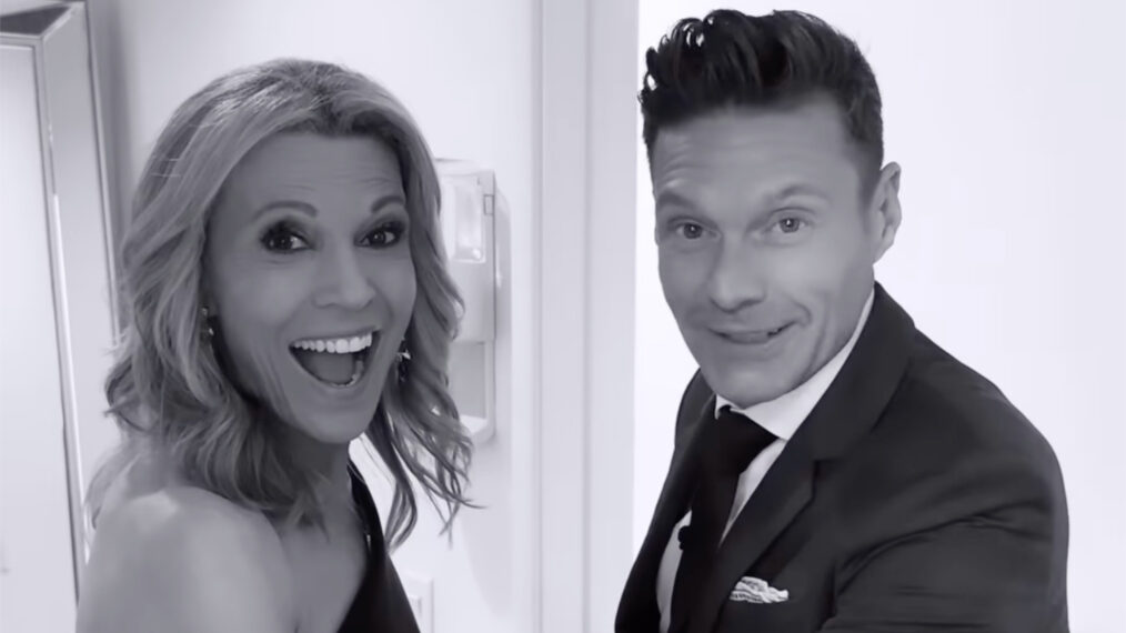 Vanna White and Ryan Seacrest behind the scenes of 'Wheel of Fortune' Season 42