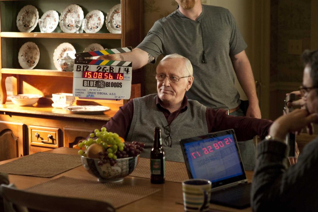 Len Cariou behind the scenes of Blue Bloods