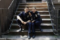 Will Estes and Vanessa Ray behind the scenes of Blue Bloods