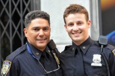 Nick Turturro and Will Estes behind the scenes of Blue Bloods