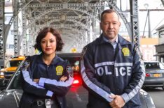 Marisa Ramirez and Donnie Wahlberg behind the scenes Blue Bloods