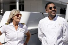 Captain Sandy Yawn, Johnathan Shillingford in Below Deck Mediterranean - Season 9