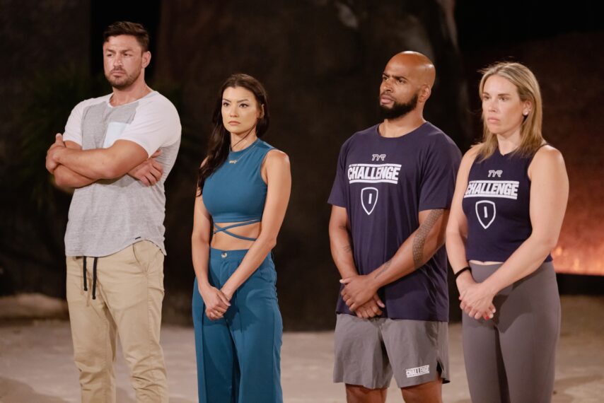 The Challenge 40 elimination - Tony Raines, Averey Tressler, Darrell Taylor, and Jodi Weatherton