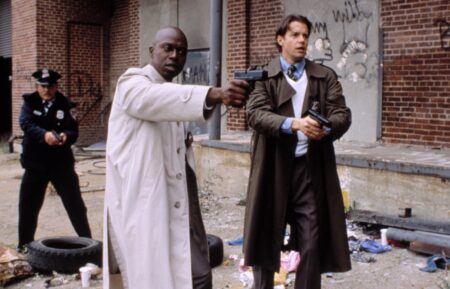 Andre Braugher as Frank Pembleton, Kyle Secor as Tim Bayliss in Homicide