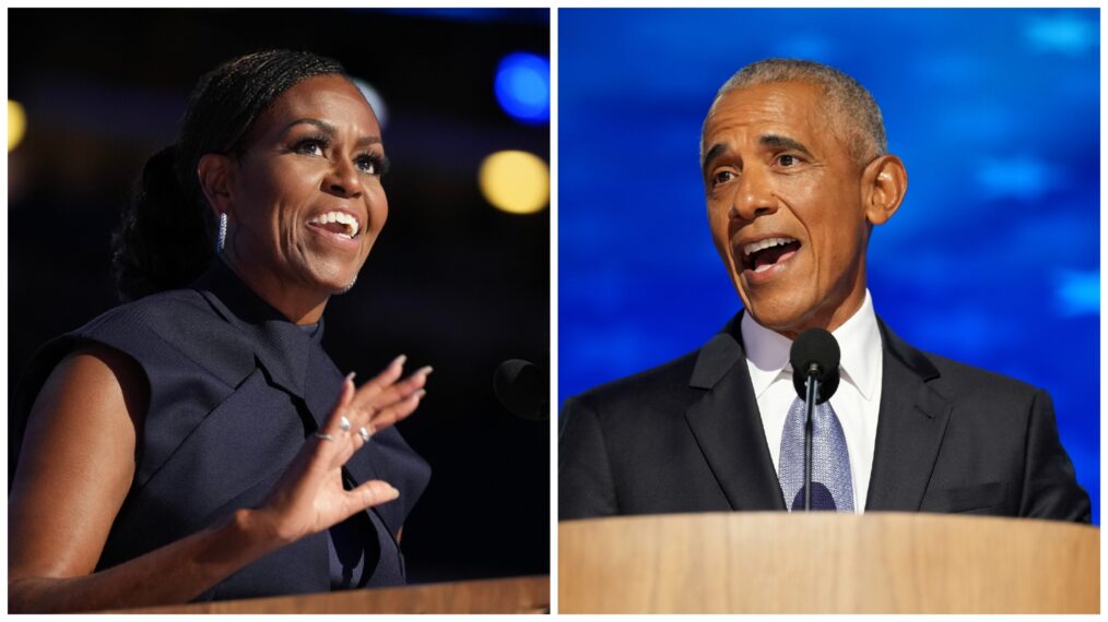 Michelle and Barack Obama at the DNC 2024