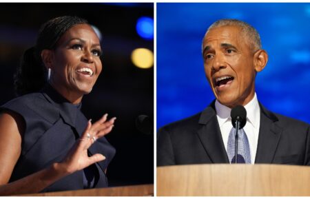 Michelle and Barack Obama at the DNC 2024