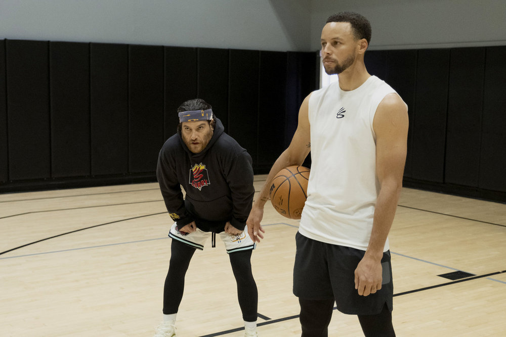 Adam Pally as Danny, Stephen Curry as himself in 'Mr. Throwback'