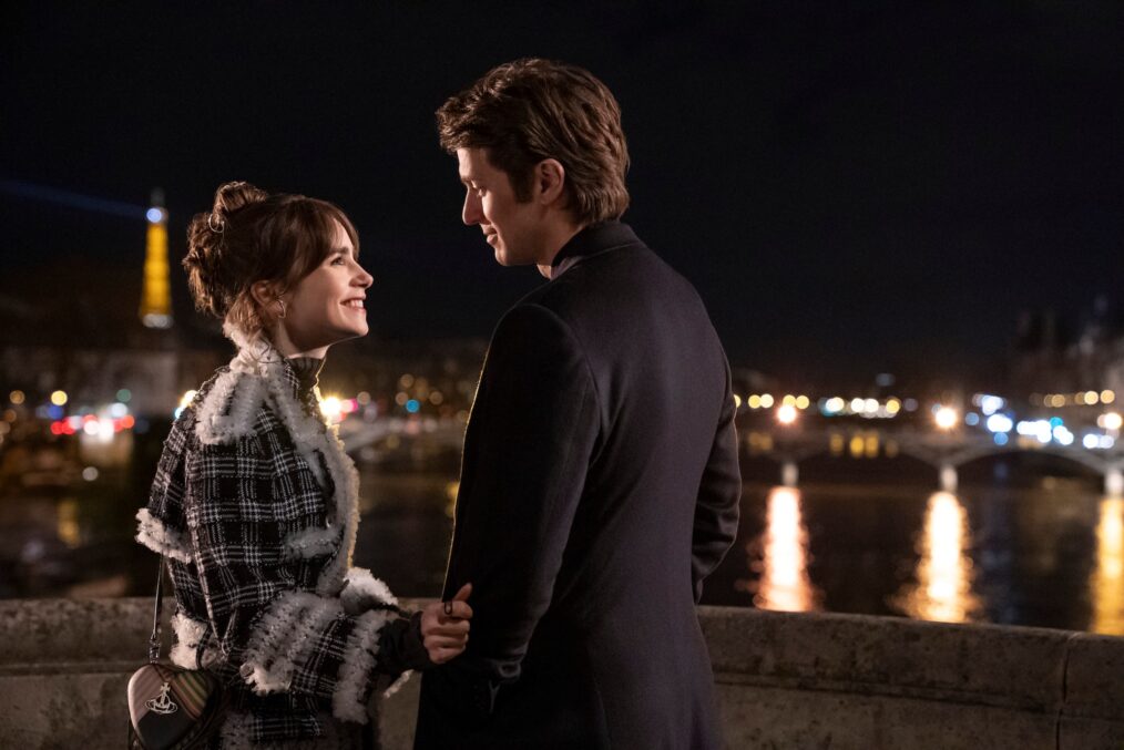 Lily Collins as Emily, Lucas Bravo as Gabriel in episode 405 of 'Emily in Paris'