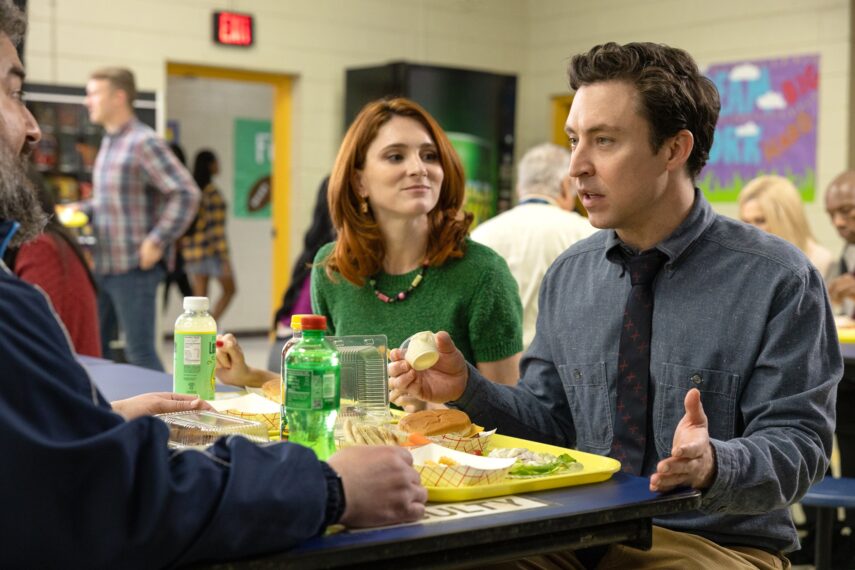 Stephanie Koenig and Brian Jordan Alvarez in 'English Teacher' 