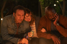 Aasif Mandvi as Ben Shakir, Katja Herbers as Kristen Bouchard, and Mike Colter as David Acosta in the 'Evil' series finale 'Fear of the End'