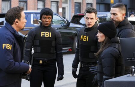 Jeremy Sisto as Assistant Special Agent in Charge Jubal Valentine, Katherine Renee Kane as Special Agent Tiffany Wallace, John Boyd as Special Agent Stuart Scola, Missy Peregrym as Special Agent Maggie Bell, and Zeeko Zaki as Special Agent Omar Adom ‘OA’ Zidan in 'FBI' Season 6 Episode 2 