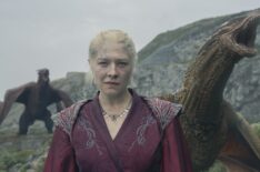 Emma D'Arcy as Rhaenyra with dragons in House of the Dragon - Season 2 Episode 7