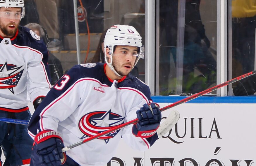 Johnny Gaudreau #13 of the Columbus Blue Jackets