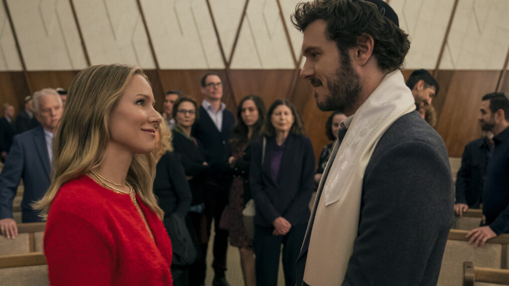 Kristen Bell as Joanne, Adam Brody as Noah in 'Nobody Wants This.'