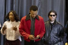 Ego Nwodim as Kimberly, Stephen Curry as himself, Adam Pally as Danny in 'Mr. Throwback'