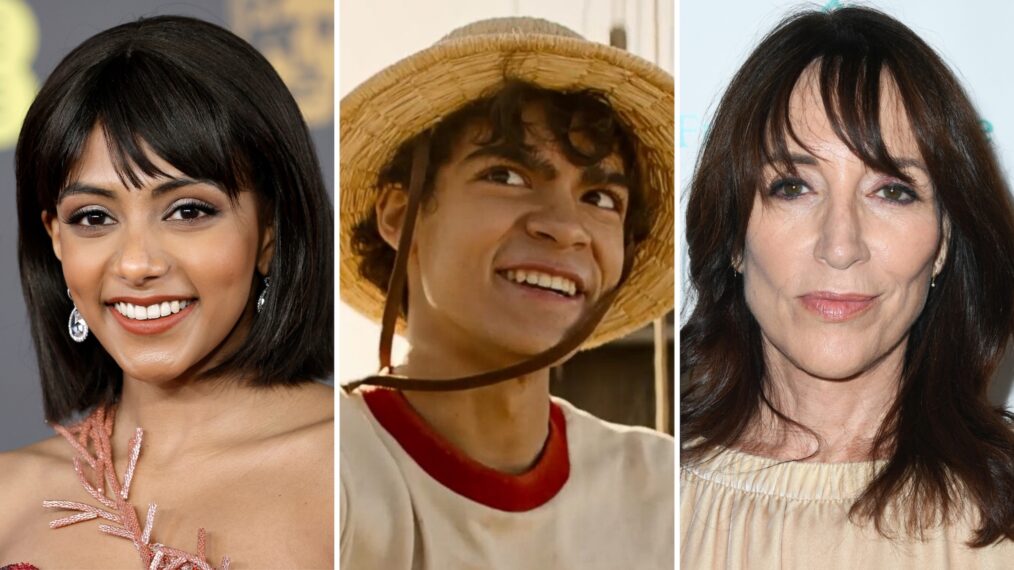 Charithra Chandran (L), Iñaki Godoy in 'One Piece' (C); Katey Sagal (L)