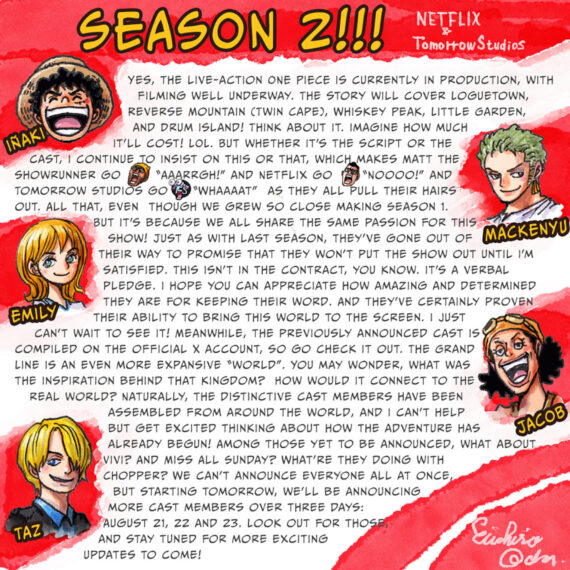 Eiichiro Oda letter to fans about 'One Piece' Season 2