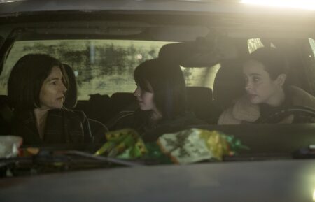 Rya Kihlstedt as Eleanor, Amanda Fix as Jules, and Krysten Ritter as Lucy in 'Orphan Black: Echoes' Season 1, Episode 7