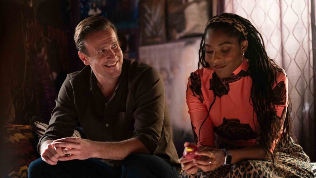 Jason Segel as Jimmy and Jessica Williams as Gabby in 'Shrinking' Season 2