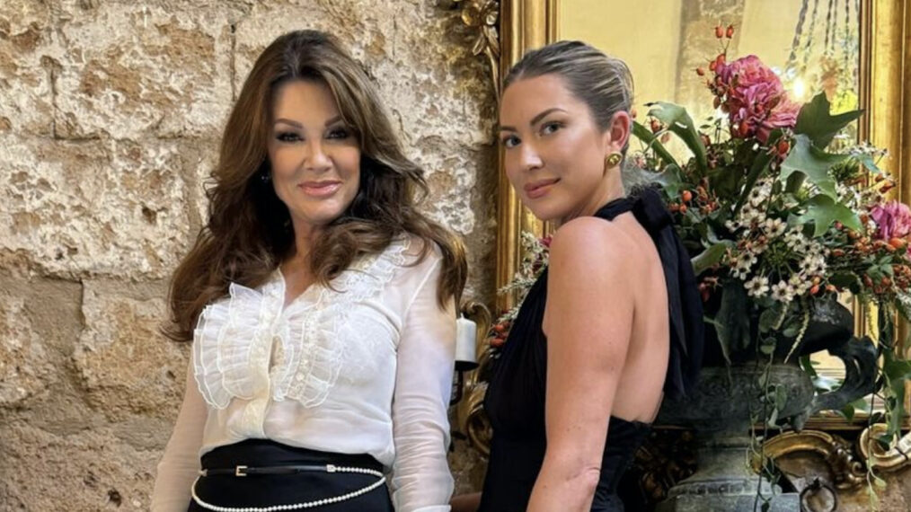 Lisa Vanderpump and Stassi Schroeder on the 'Vanderpump Villa' set