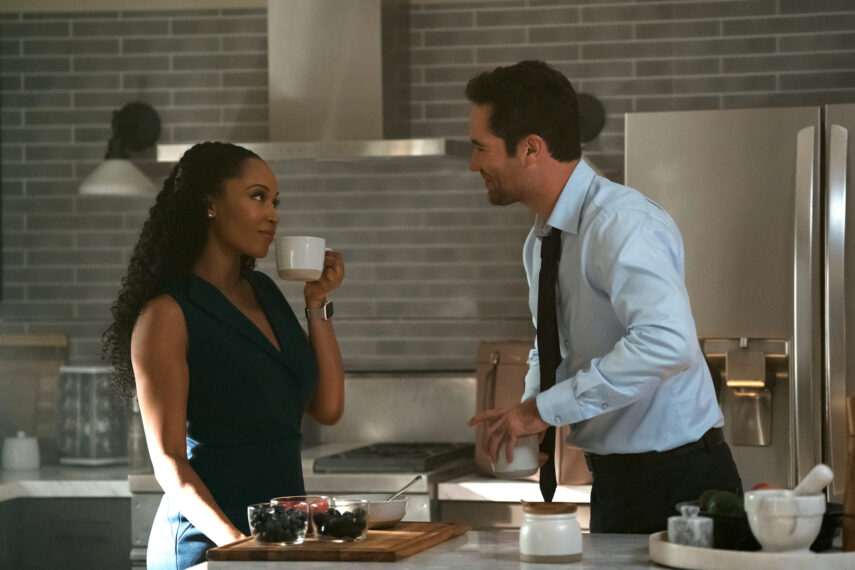 Yaya DaCosta as Andrea Freemann, Manuel Garcia-Rulfo as Mickey Haller in 'The Lincoln Lawyer' Season 3 Episode 3