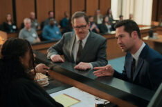 Merrin Dungey as Judge Regina Turner, John Pirruccello as William Forsythe, Manuel Garcia-Rulfo as Mickey Haller in 'The Lincoln Lawyer' Season 3 Episode 8