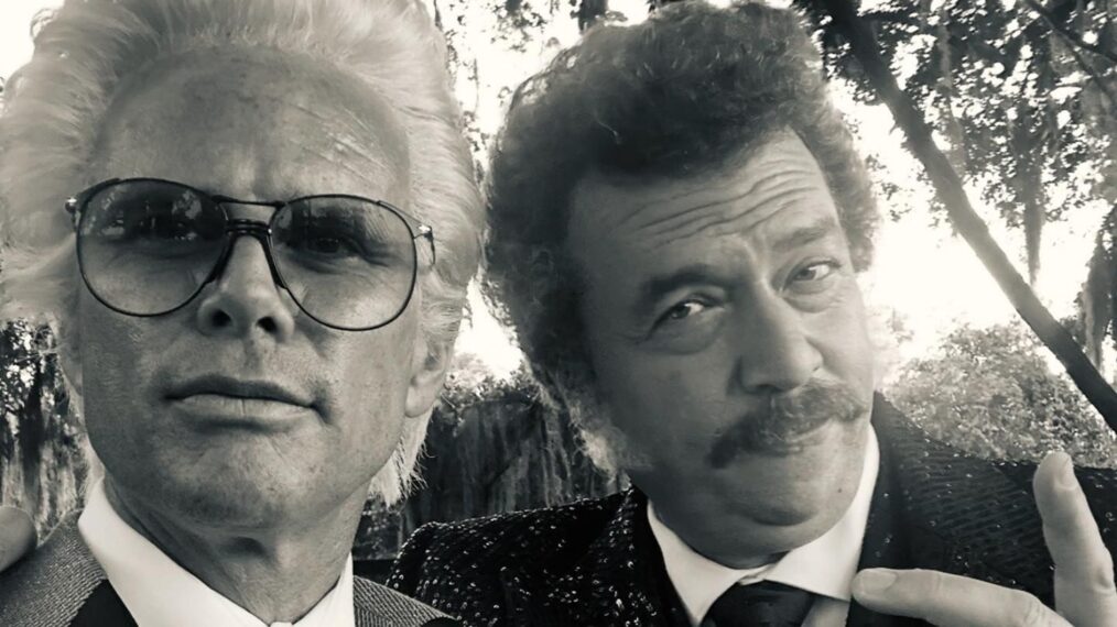 Walton Goggins and Danny McBride on the set of 'The Righteous Gemstones' Season 4