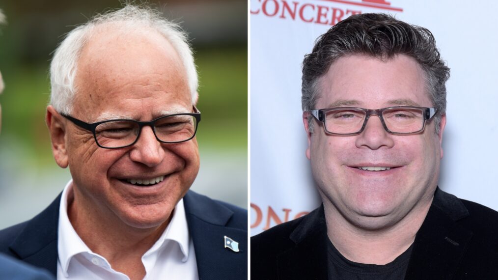 Minnesota Gov. Tim Walz (L), Sean Astin (R)