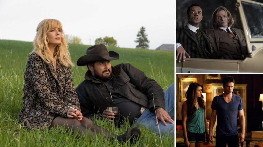 Kelly Reilly and Cole Hauser on 'Yellowstone'; Jacob Anderson and Sam Reid on 'Interview with the Vampire'; Nina Dobrev and Ian Somerhalder on 'The Vampire Diaries'