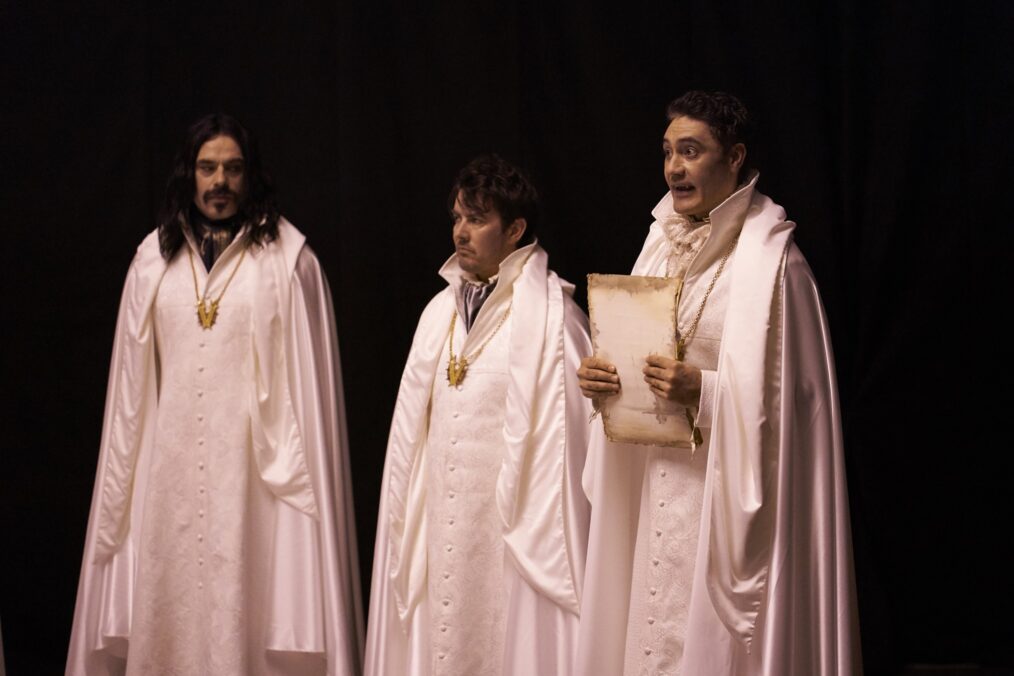 Jemaine Clement as Vladislav, Jonny Brugh as Deacon, Taika Waititi as Viago in 'What We Do in the Shadows'