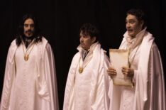 Jemaine Clement as Vladislav, Jonny Brugh as Deacon, Taika Waititi as Viago in 'What We Do in the Shadows'