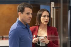 Bryan Safi as Josh, Jennifer Love Hewitt as Maddie — '9-1-1' Season 8 Premiere 'Buzzkill'