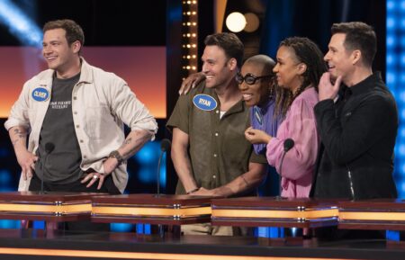 Oliver Stark, Ryan Guzman, Aisha Hinds, Tracie Thoms, and Bryan Safi from '9-1-1' on 'Celebrity Family Feud'