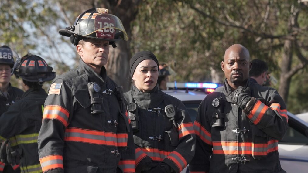 Rob Lowe as Owen, Natacha Karam as Marjan, and Brian Michael Smith as Paul — '9-1-1: Lone Star' Season 5 Premiere 