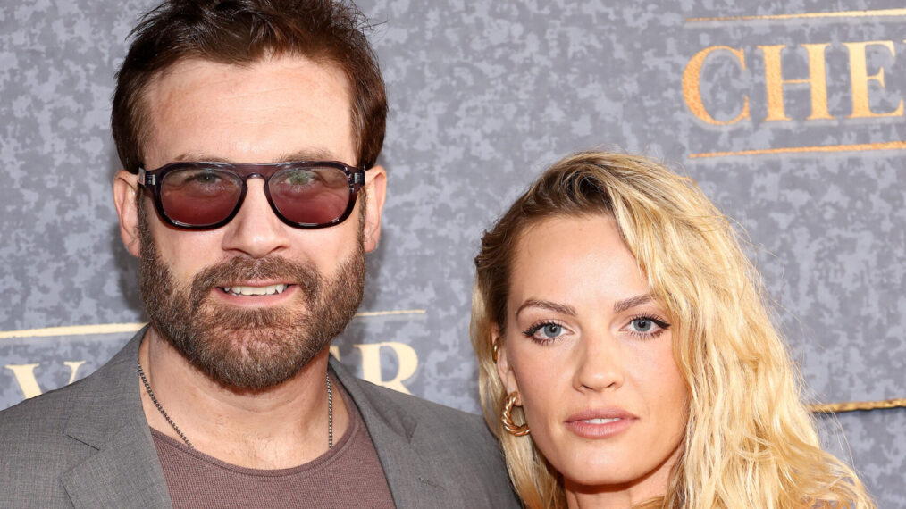 Clive Standen and Lucy Martin attend the Los Angeles Special Screening of Searchlight Pictures' 'Chevalier' at El Capitan Theatre on April 16, 2023 in Los Angeles, California.