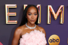 Aja Naomi King attends the 76th Primetime Emmy Awards at Peacock Theater on September 15, 2024 in Los Angeles, California