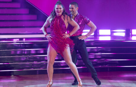 Ilona Maher and Alan Bersten dancing on 'Dancing With The Stars'