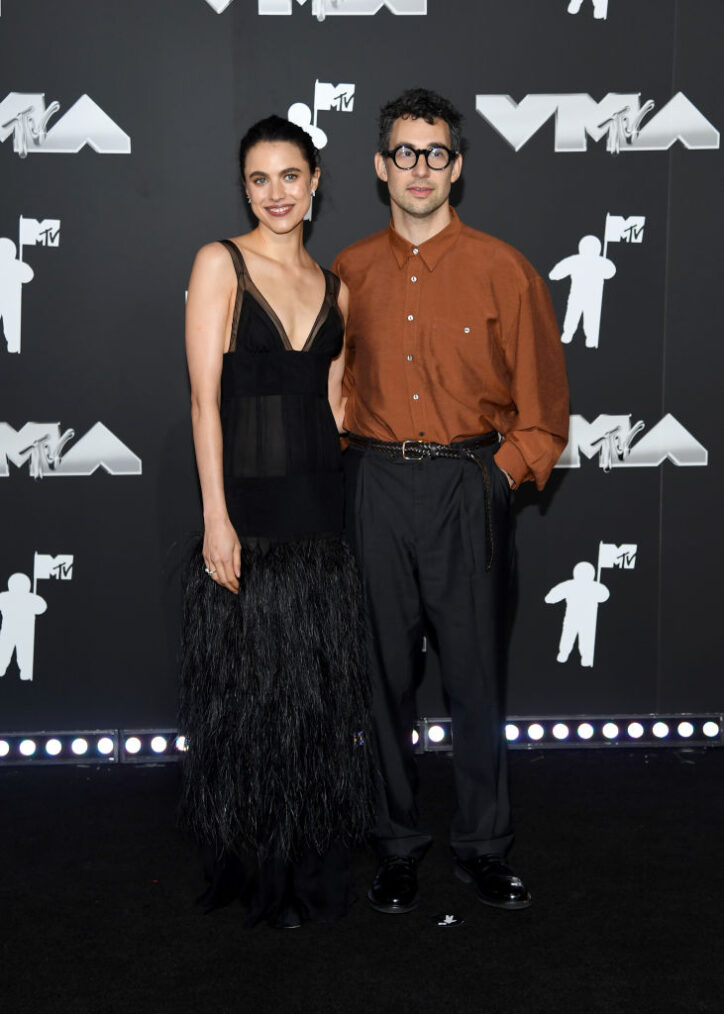 Margaret Qualley and Jack Antonoff attend the 2024 MTV Video Music Awards at UBS Arena on September 11, 2024 in Elmont, New York.