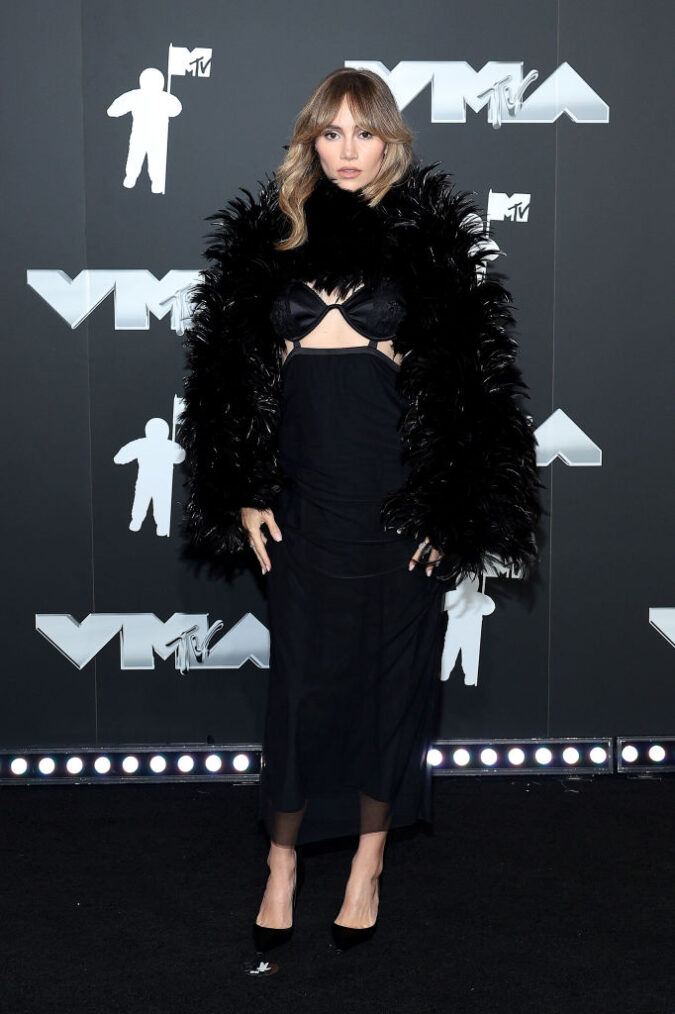 Suki Waterhouse attends the 2024 MTV Video Music Awards at UBS Arena on September 11, 2024 in Elmont, New York.