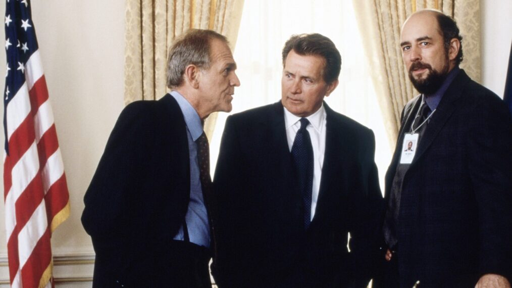 John Spencer, Martin Sheen, Richard Schiff in The West Wing