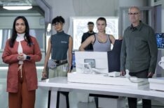 Shalini Peiris as Dr. Sanjivni Kabir, Stacey Read as Alicia Nevins, Tiana Upcheva as Eva Markovic, Paul Leonard Murray as William Trust in The Ark - Season 2