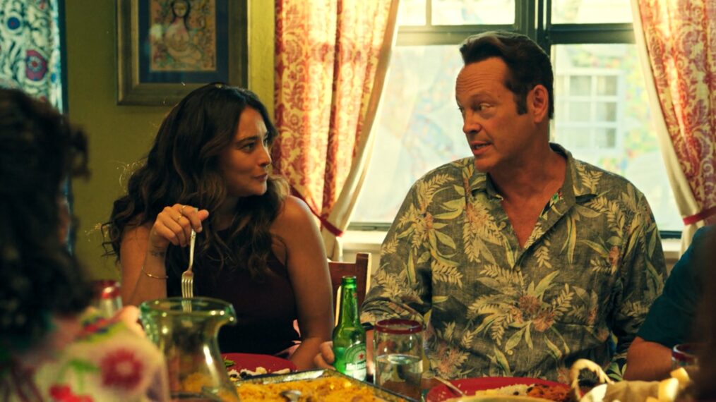 Natalie Martinez and Vince Vaughn in 'Bad Monkey' Season 1