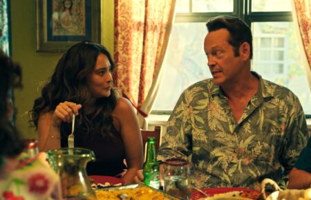 Natalie Martinez and Vince Vaughn in 'Bad Monkey' Season 1