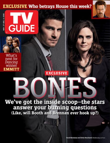 David Boreanaz and Emily Deschanel on the TV Guide Magazine for 'Bones' in 2006