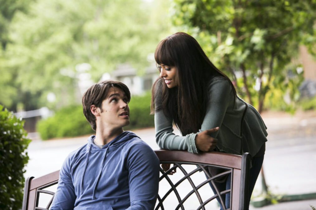 Kat Graham as Bonnie Bennett and Steven R. McQueen as Jeremy Gilbert in 'The Vampire Diaries.'