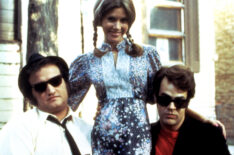 John Belushi, Carrie Fisher, and Dan Aykroyd in Blues Brothers