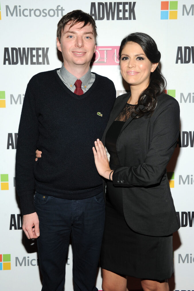 Mike O'Brien and Cecily Strong at Capitale on December 2, 2013 in New York City.