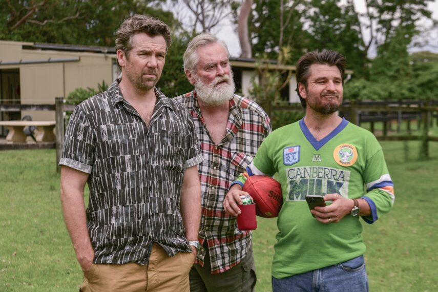 Patrick Brammall, John Howard, and Justin Rosniak in 'Colin From Accounts' Season 2